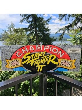 Original Street Fighter II Champion Edition Arcade Marquee Sign Capcom 24” VTG